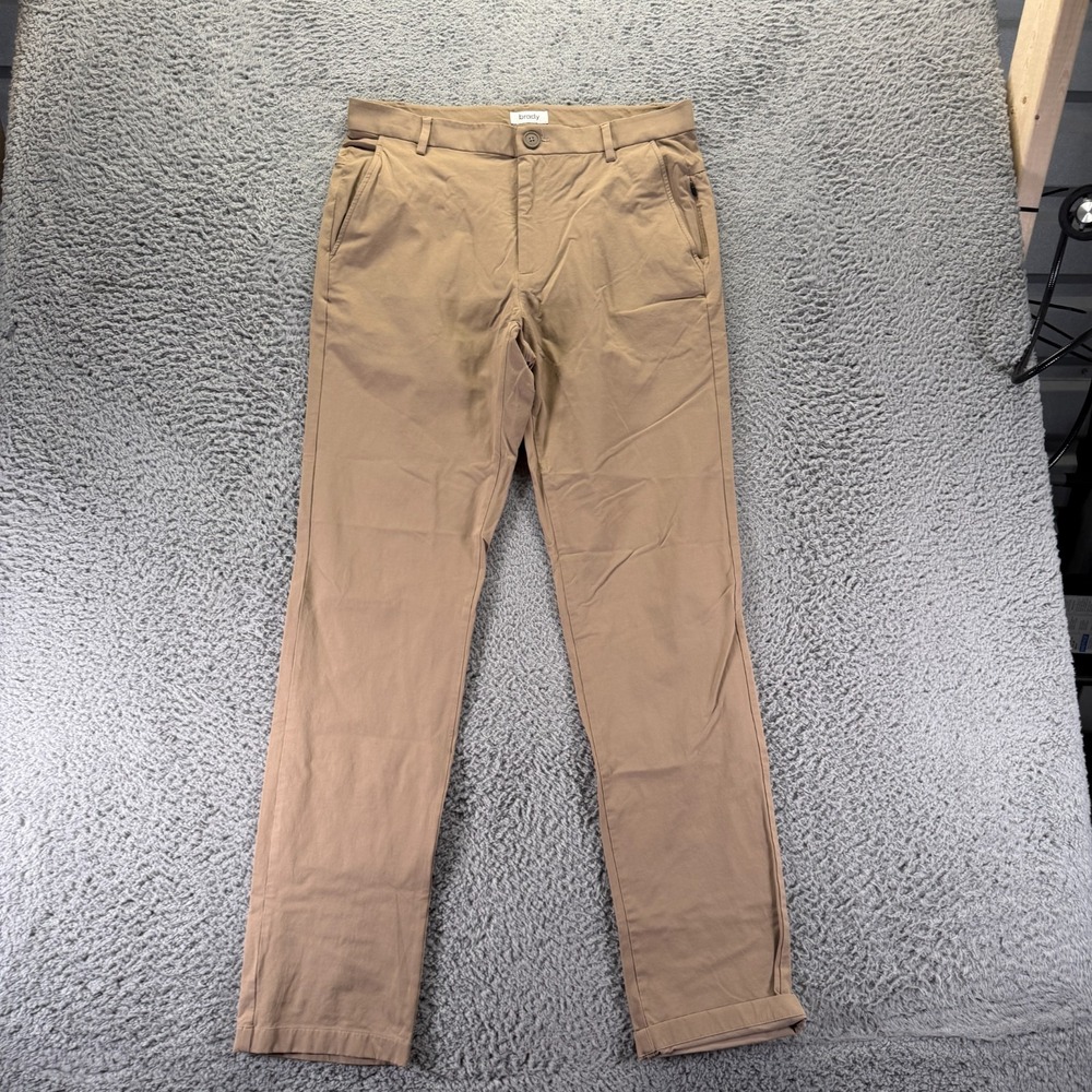 Brady Pant Men's 32x33 Beige Cotton Golf Straight Leg Performance Sports Stretch